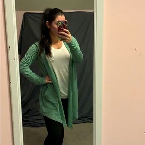 Green long sleeve cardigan